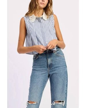 En Saison Clara Stripe Top - Blue