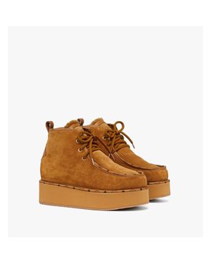 MCM Platform Boots - Brown