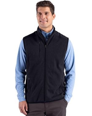 Cutter & Buck Hunts Point Recycled Fleece Hybrid Full Zip Vest - Blue