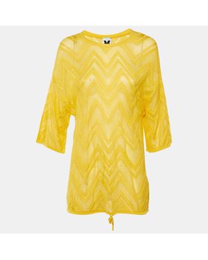Missoni Chevron Knit Sheer Top - Yellow