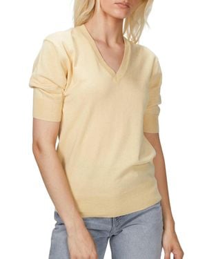 6397 Elbow V-Neck Top - Natural