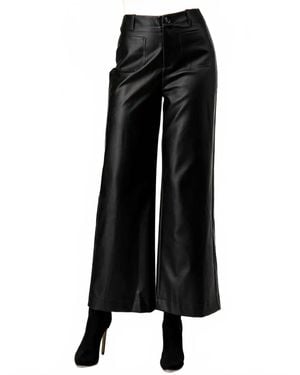 GeeGee X Lovelo Piper Faux Leather Wide Leg Pant - Black