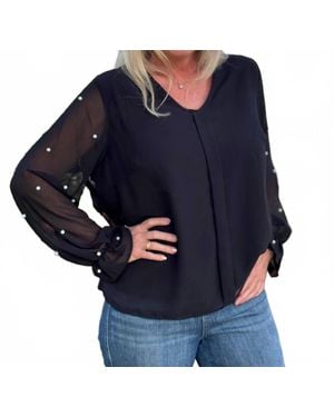 Coco + Carmen Perla Long Sleeve Blouse - Blue