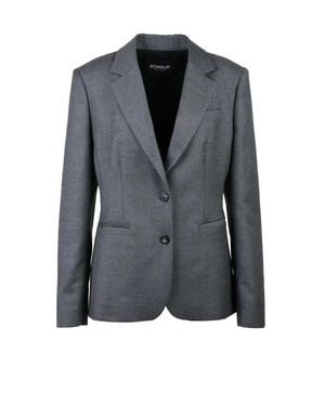 Dondup Tailored Stretch Virgin Wool Blazer - Gray