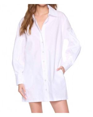 Susana Monaco Poplin Button-Down Shirt Dress - White
