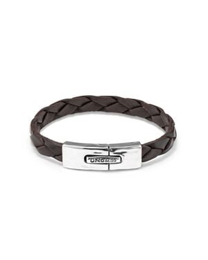 Uno De 50 Braided Leather Spring Clasp Bracelet - Brown