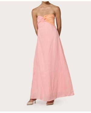 LUSANA Melody Strapless Maxi Dress - Pink