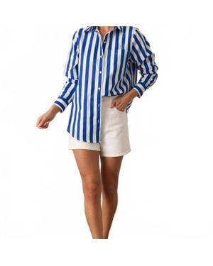 PROSPERINE® Paula Button Front Top - Blue