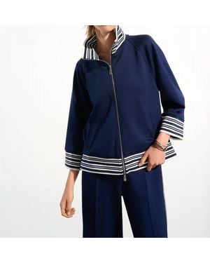 Joseph Ribkoff Funnel Collar Style Jacket - Blue