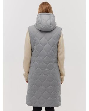 Bench Recca Honeycomb Quilted Maxi Vest - Gray