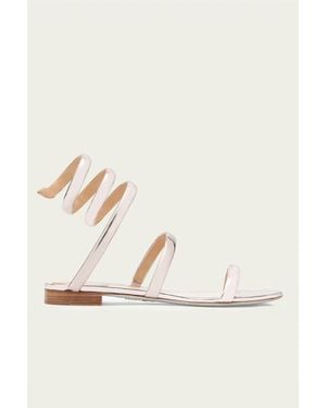 Rene Caovilla Cleo Mirrored Flat Sandal - Natural