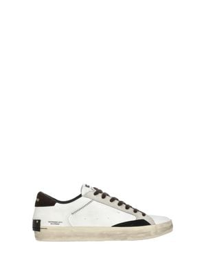 Crime London Suede Accents Leather Sneakers - White