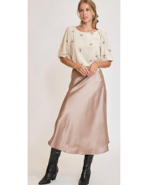 Umgee Balloon Sleeve Linen Top - Natural