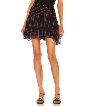 MILLY Heidi Windowpane Chiffon Skirt - Black