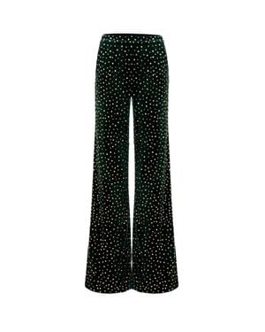 Saiid Kobeisy Beaded Sequin Velvet Formal Pants - Black