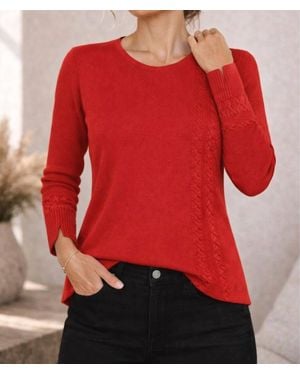 J'Envie/Eli Weave Long Sleeve Tunic - Red