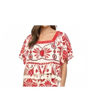 Fate Geometric Tassel Top - Red