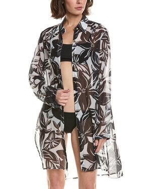 Carmen Marc Valvo Convertible Shirt - Gray