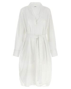 Nude Cotton Midi Dress - White