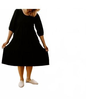 MLM Label Tiered Maternity Breastfeeding Dress - Black