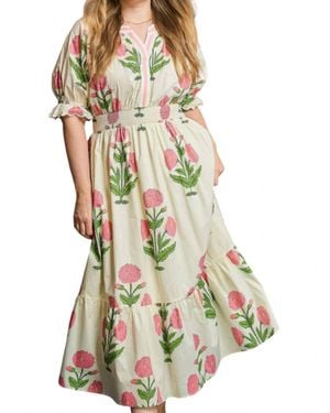 Umgee Floral Maxi Dress - Natural