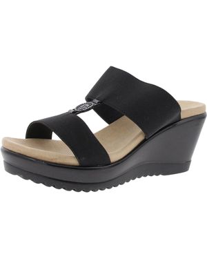 Anne Klein Reese Laceless Made Wedge Sandals - Black