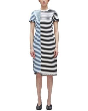 3.1 Phillip Lim Patchwork Short Sleeve T-Shirt Dress - Blue