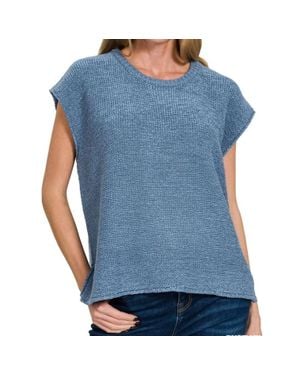 Zenana Tanya Sweater Vest - Blue