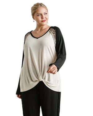 Umgee Leopard Knot Top - Black