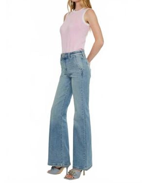 Kancan High Rise Wide Flare Jean - Blue