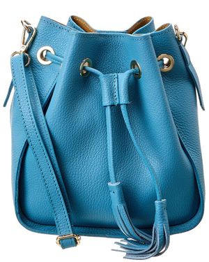 Persaman New York #1113 Leather Bucket Bag - Blue
