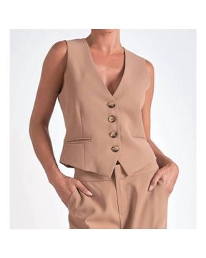 Elan Tailored Vest - Pink