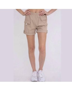 Mono B Relaxed Fit Active Cargo Shorts - Natural