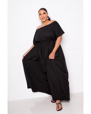 TRUEDAMES Off Shoulder See Through Dress - Black