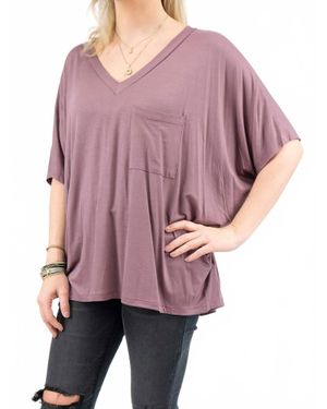 Adrienne Soft Drape Pocket Tee - Purple