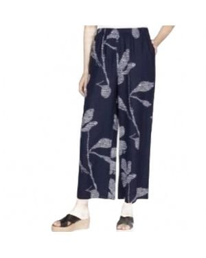Liv by Habitat Flax Floral Cropped Linen Pants - Blue
