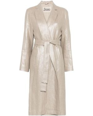 ダウンジャケット・コート Herno Long Linen Coat With Belted Waist Herno Coats for Women | Online Sale up to 43% off | Lyst