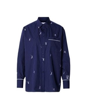 Lacoste Monogram Jacquard Oversized Shirt - Blue
