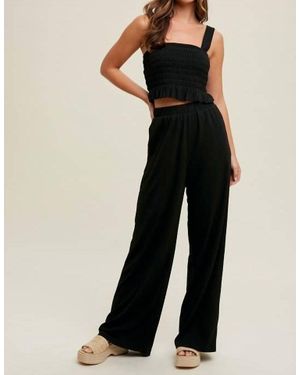 Wishlist Crinkle Knit Tank - Black