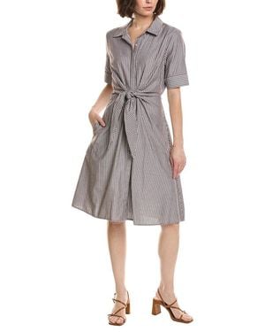 Nanette Lepore Stripe Midi Dress - Gray