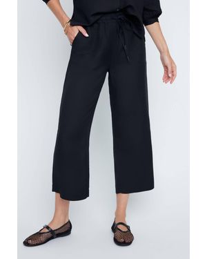 Renuar Blush Breeze Linen Cropped Pants - Blue