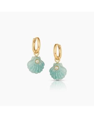 Thatch Coquille Amazonite Hoop Earrings - Blue