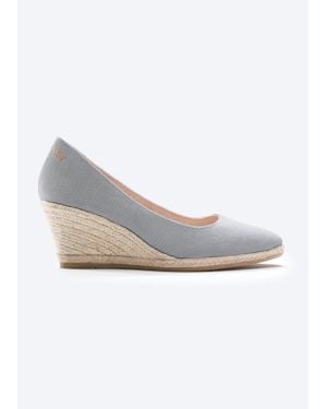 VISCATA Roses Canvas U Cut Espadrille Wedges - White