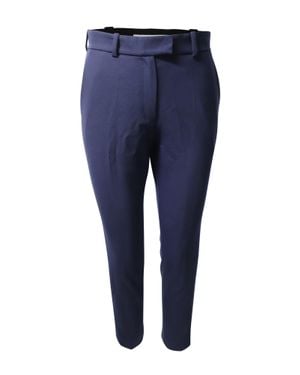 Racil Cropped Cigarette Pants With Black Side Stripe - Blue