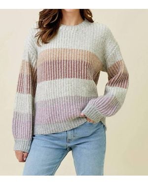 Mystree Colored Block Sweater - Gray