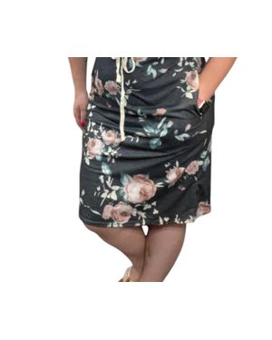 Rogue Society Apparel Floral With Sleeves Dress - Black