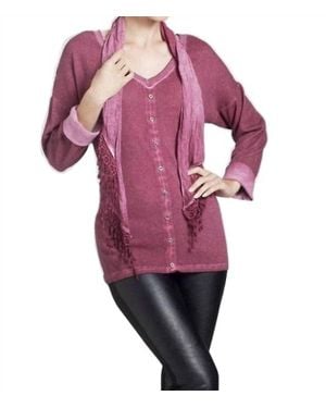 Angel Front-To-Back Top W/ Scarf - Purple