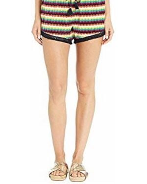 Juicy Couture Ric Rac Striped Cotton Velour Shorts - Black
