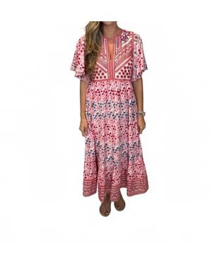 Oliphant V-Neck Maxi Dress - Red
