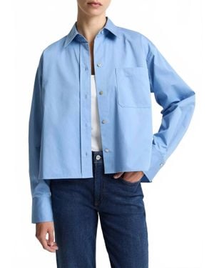 Vince Cropped Long Sleeve Shirt - Blue